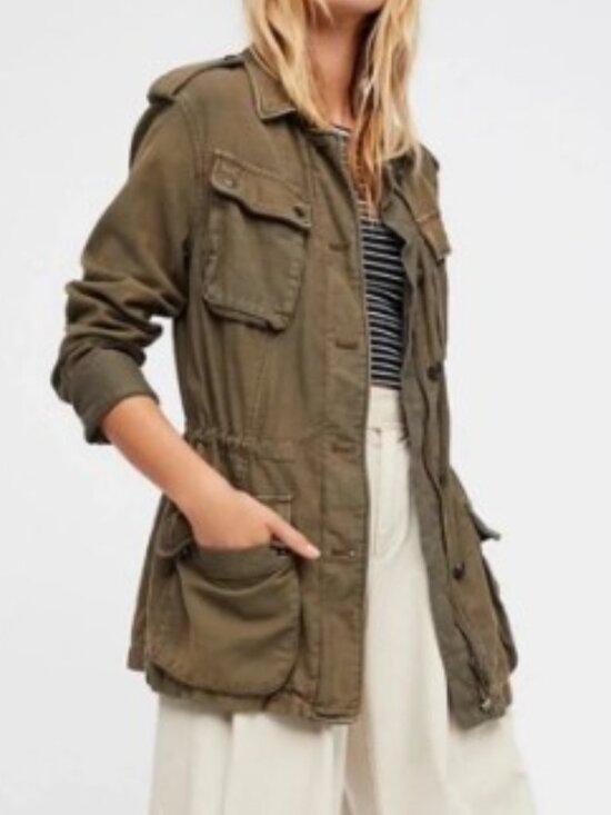 Free People Jackets & Blazers - Free People Not Your Brothers Surplus Jacket Military Army‎ Cargo L